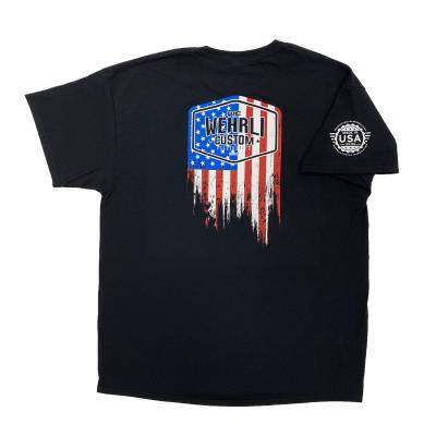 Wehrli Custom Fabrication - Men's T-Shirt- Flag Logo Black