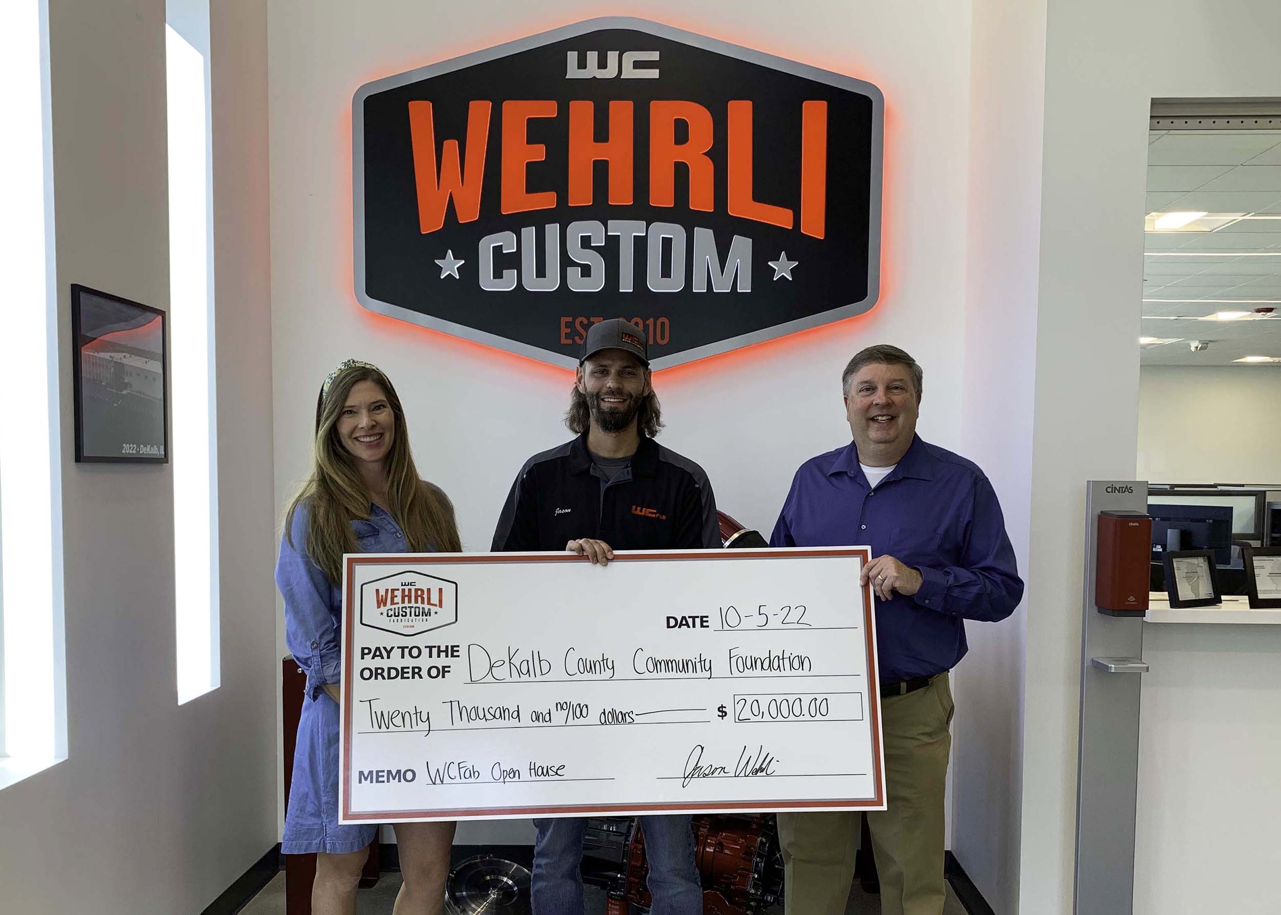 WCFab Scholarship Fund Check Presentation