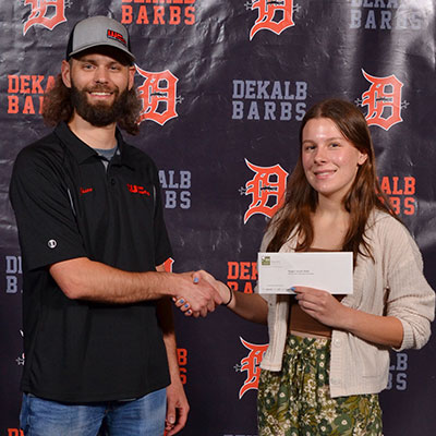 Jason Wehrli and scholarship recipient, Reagan Vander-Bleek