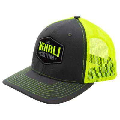 Wehrli Custom Fabrication - Snap Back Hat Charcoal/Neon Yellow Badge