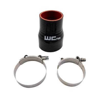 Wehrli Custom Fabrication - 2.375" x 3" ID Straight Reducer 4.5" Long Silicone Boot and Clamp Kit