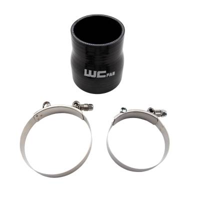 Wehrli Custom Fabrication - 3" x 3.5" ID Straight Reducer x 4" Long Silicone Boot and Clamp Kit