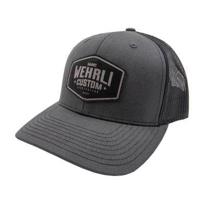 Wehrli Custom Fabrication - Snap Back Hat Black Leather Badge