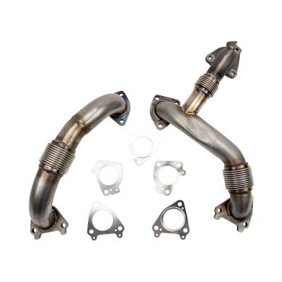 Wehrli Custom Fabrication - 2011-2016 LML Duramax 2" Stainless Up Pipe Kit for OEM or WCFab Manifolds w/ Gaskets