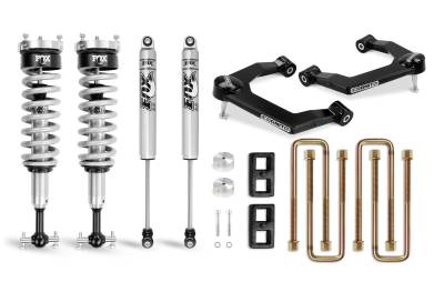 Cognito Motorsports - 19-22 Silverado/Sierra 1500 2WD/4WD Cognito - 3-Inch Performance Leveling Lift Kit With Fox PS Coilover 2.0 IFP Shocks