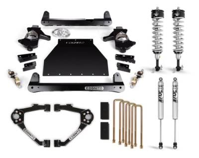 Cognito Motorsports - 07-18 Silverado/Sierra 1500 With OEM Cast Steel Arms Cognito - 4-Inch Performance Lift Kit With Fox PS IFP 2.0 Shocks
