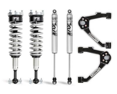 Cognito Motorsports - 07-18 Silverado/Sierra 1500 With OEM Cast Steel Control Arms Cognito - 3-Inch Performance Leveling Kit With Fox 2.0 IFP Shocks