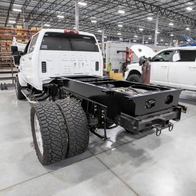 Wehrli Custom Fabrication - 2019+ Chevy Silverado 4500/5500/6500 & International CXT L5D Duramax Pickup Bed Rail Extension Kit