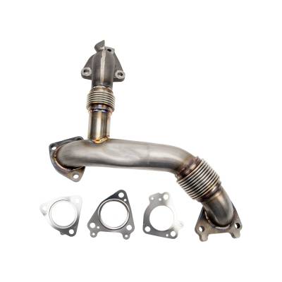 Wehrli Custom Fabrication - 2011-2016 LML Duramax 2" Stainless Passenger Side Up Pipe Kit for OEM or WCFab Manifolds w/ Gaskets