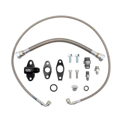 Wehrli Custom Fabrication - L5P Duramax S300 Single Turbo Oil Line Kit