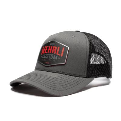 Wehrli Custom Fabrication - Snap Back Hat Charcoal/Black with Black and Red Chrome Badge