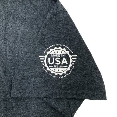Wehrli Custom Fabrication - Men's T-Shirt- Flag Logo Dark Heather  - Image 5