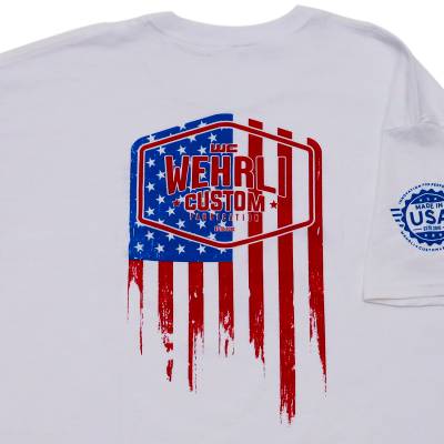 Wehrli Custom Fabrication - Men's T-Shirt- Flag Logo White - Image 4