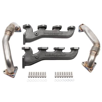 Truck Pulling & Racing - Exhaust Manifolds, Up Pipes & Down Pipes - ProFab Performance  - 2001-2004 LB7 Duramax ProFab Cast Flow Manifolds & Up Pipes Single Turbo Applications