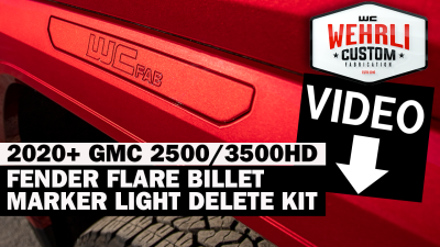 Wehrli Custom Fabrication - 2020-2022 GMC 2500/3500HD Fender Flare Billet Marker Light Delete Kit - Image 11