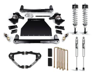 14-18 Silverado/Sierra 1500 With OEM Stamped Steel/ Aluminum Arms Cognito - 4-Inch Performance Lift Kit With Fox PS IFP 2.0 Shocks