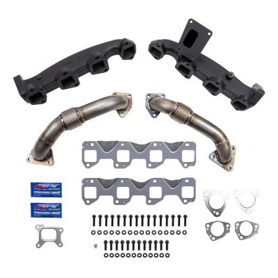 2019+ L5D Duramax (4500/5500/6500) - Down Pipes, Up Pipes & Manifolds - Wehrli Custom Fabrication - 2017-2024 L5P Duramax Billet Exhaust Manifold & 2" Stainless Up Pipe Kit