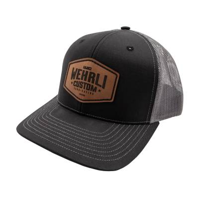 Apparel & Merchandise  - Hats - Wehrli Custom Fabrication - Snap Back Hat Brown Leather Badge