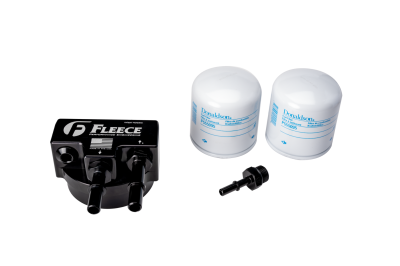Fleece Performance  - 2011-2024 6.7L Powerstroke Fleece Engine Mounted Billet Fuel Filter Housing Kit - Image 1
