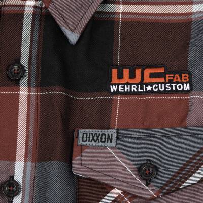 Wehrli Custom Fabrication - Men's Dixxon Flannel - Maroon & Grey Plaid, Limited Edition - Image 3