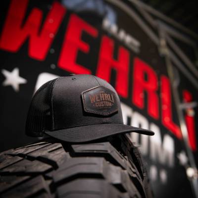 Wehrli Custom Fabrication - Snap Back Hat Black Leather Badge - Image 4