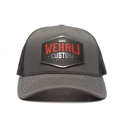 Wehrli Custom Fabrication - Snap Back Hat Charcoal/Black with Black and Red Chrome Badge - Image 2