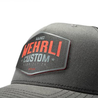 Wehrli Custom Fabrication - Snap Back Hat Charcoal/Black with Black and Red Chrome Badge - Image 3