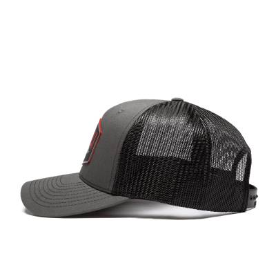Wehrli Custom Fabrication - Snap Back Hat Charcoal/Black with Black and Red Chrome Badge - Image 4