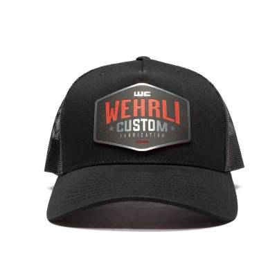 Wehrli Custom Fabrication - Snap Back Hat Black with Black and Red Chrome Badge - Image 2