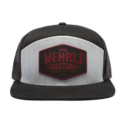 Wehrli Custom Fabrication - Snap Back Hat Heather Gray and Black with Black and Dark Red Badge - Image 2