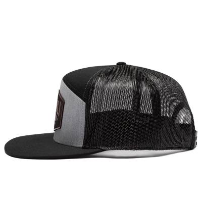 Wehrli Custom Fabrication - Snap Back Hat Heather Gray and Black with Black and Dark Red Badge - Image 4