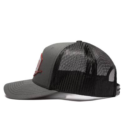 Wehrli Custom Fabrication - Snap Back Hat Charcoal and Black with Red Chrome Racing Badge - Image 4
